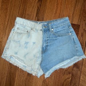 Forever 21 Half Bleached High Waisted Jean Shorts Size 24
